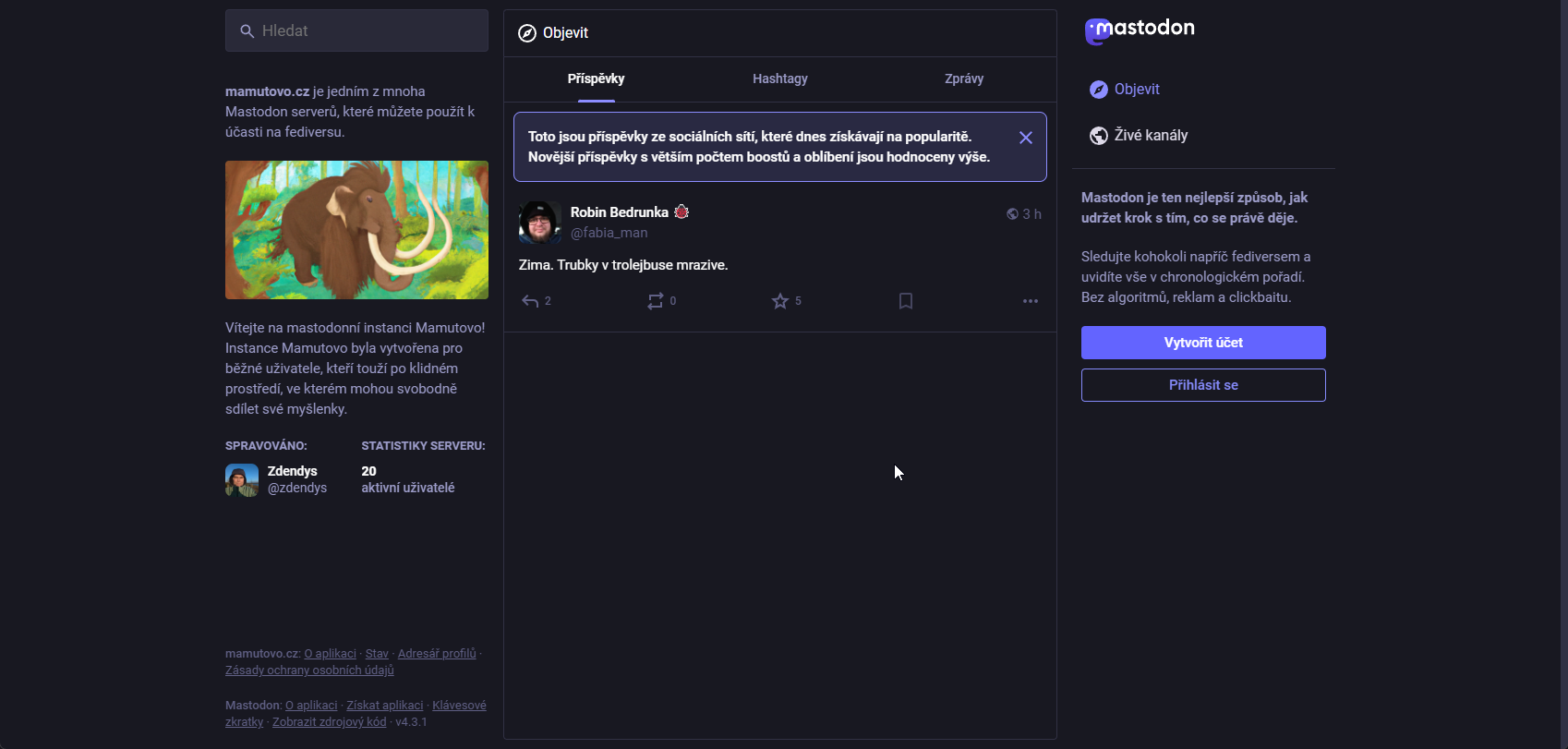 Migrace Mastodon účtu